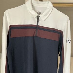 Bogner Gernot polo long-sleeved top in Navy blue/white